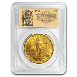 1910 $20 Saint-Gaudens Double Eagle BU PCGS (Prospector Label)