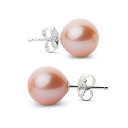 Elite Collection Pink to Peach Freshwater Pearl Stud Earrings, 8.5-9.0mm