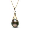 Image 1 : Tahitian Drop-Shape Pearl and Diamond Lily Pendant