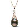 Image 2 : Tahitian Drop-Shape Pearl and Diamond Lily Pendant