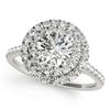 Image 1 : Natural 1 ctw Diamond Solitaire Halo Ring 14k White Gold