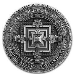 2019 Niue 2 oz Antique Silver Ancient Calendars: Kalachakra