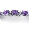 Image 3 : 19.7 ctw Amethyst & VS/SI Diamond Eternity Bracelet 10k White Gold - REF-104H2R