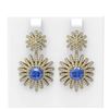 Image 1 : 6.9 ctw Tanzanite & Diamond Earrings 18K Yellow Gold - REF-327A3N