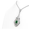 Image 2 : 10.47 ctw Emerald & Diamond Necklace 18K White Gold - REF-525R5K