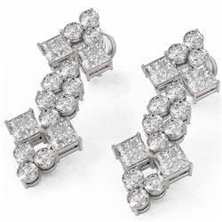 4 ctw Princess Cut Diamond Designer Earrings 18K White Gold - REF-426X8A