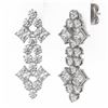 Image 3 : 4 ctw Princess Cut Diamond Designer Earrings 18K White Gold - REF-426X8A