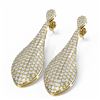 Image 3 : 7.03 ctw Diamond Earrings 18K Yellow Gold - REF-494F8M
