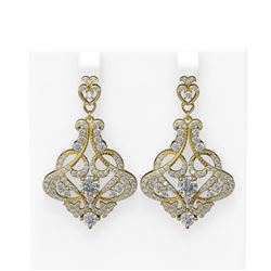 5.13 ctw Diamond Earrings 18K Yellow Gold - REF-486R8K