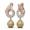 Image 2 : 4.21 ctw Diamond & Pearl Earrings 18K Rose Gold - REF-378M2G