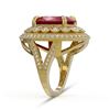Image 3 : 13.85 ctw Certified Ruby & Diamond Victorian Ring 14K Yellow Gold - REF-286G2W