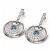 Image 3 : 5.84 ctw Intense Blue Diamond Earrings 18K White Gold - REF-459R5K