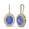 Image 2 : 8.95 ctw Tanzanite & Diamond Earrings 18K Yellow Gold - REF-343H6R