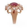 Image 2 : 6.16 ctw Ruby & Diamond Ring 18K Rose Gold - REF-254X5A