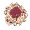 Image 3 : 6.16 ctw Ruby & Diamond Ring 18K Rose Gold - REF-254X5A