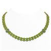 Image 1 : 58.69 ctw Peridot & Diamond Necklace 14K Yellow Gold - REF-581Y8X