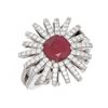 Image 3 : 3.35 ctw Ruby & Diamond Ring 18K White Gold - REF-182H2R