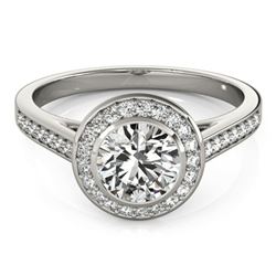 1.3 ctw Certified VS/SI Diamond Halo Ring 18k White Gold - REF-289K2Y