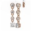 Image 3 : 2 ctw Cushion Cut Diamond Designer Earrings 18K Rose Gold - REF-239W9H