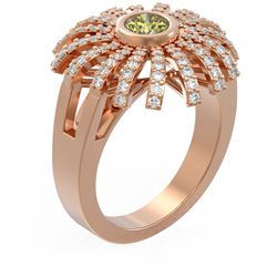 1.5 ctw Fancy Yellow Diamond Ring 18K Rose Gold - REF-230Y8X