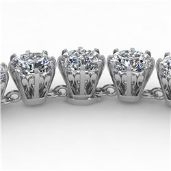 28 ctw Oval SI Certified Diamond Necklace 18K White Gold - REF-4275H2R