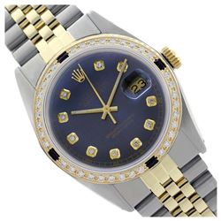 Rolex Ladies Two Tone 14K Gold/SS, Diam Dial & Diam/Sapphire Bezel, Sapphire Crystal - REF-434H4W