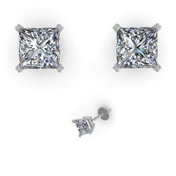 1.00 ctw Princess Cut VS/SI Diamond Designer Earrings 14k Rose Gold - REF-121G5W