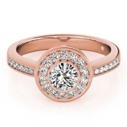 0.8 ctw Certified VS/SI Diamond Halo Ring 18k Rose Gold - REF-97Y8X