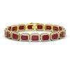 Image 1 : 26.21 ctw Ruby & Diamond Micro Pave Halo Bracelet 10k Yellow Gold - REF-436R4K