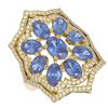 Image 3 : 6.89 ctw Tanzanite & Diamond Ring 18K Yellow Gold - REF-209N3F