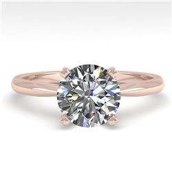 1.54 ctw VS/SI Diamond Engagment Designer Ring 18k Rose Gold - REF-472H5R