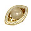Image 3 : 1 ctw Diamond & Pearl Ring 18K Yellow Gold - REF-169G3W