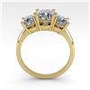 Image 3 : 2.0 ctw Cushion VS/SI Diamond 3 Stone Designer Ring 18k Yellow Gold - REF-447X2A