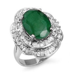 7.04 ctw Emerald & Diamond Ring 18k White Gold - REF-179G3W