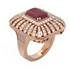 Image 1 : 8.52 ctw Ruby & Diamond Ring 18K Rose Gold - REF-384X4A