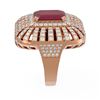 Image 2 : 8.52 ctw Ruby & Diamond Ring 18K Rose Gold - REF-384X4A