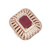 Image 3 : 8.52 ctw Ruby & Diamond Ring 18K Rose Gold - REF-384X4A