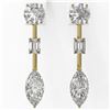 Image 2 : 3.5 ctw Marquise Cut Diamond Designer Earrings 18K Yellow Gold - REF-758F5M