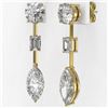 Image 3 : 3.5 ctw Marquise Cut Diamond Designer Earrings 18K Yellow Gold - REF-758F5M