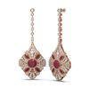 Image 2 : 4.19 ctw Ruby & Diamond Earrings 18K Rose Gold - REF-307M6G
