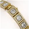 Image 3 : 18.24 ctw Princess Cut Diamond Micro Pave Bracelet 18K Yellow Gold - REF-2522A8N