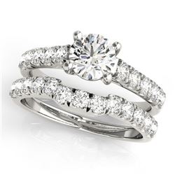 1.39 ctw Certified VS/SI Diamond 2pc Set Wedding 14k White Gold - REF-161F6M