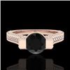 Image 2 : 2 ctw Fancy Black Diamond Engagment Micro Pave Ring 18k Rose Gold - REF-160M2G