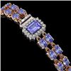 Image 2 : 16.08 ctw Tanzanite & Diamond Bracelet 14K Rose Gold - REF-236H4R