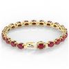 Image 3 : 23.25 ctw Ruby & VS/SI Diamond Eternity Micro Bracelet 14k Yellow Gold - REF-154F5M