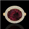 Image 2 : 4.50 ctw Garnet & Micro Pave VS/SI Diamond Ring 18k Yellow Gold - REF-98Y4X