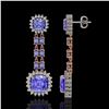 Image 2 : 20.06 ctw Tanzanite & Diamond Earrings 14K Rose Gold - REF-469N6F