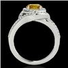 Image 2 : 1.9 ctw Certified SI/I Fancy Intense Yellow Diamond Ring 10k White Gold - REF-218F2M