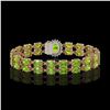 Image 3 : 17.26 ctw Peridot & Diamond Bracelet 14K Rose Gold - REF-263K6Y