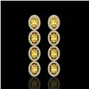 Image 1 : 5.4 ctw Fancy Citrine & Diamond Micro Pave Halo Earrings 10k Yellow Gold - REF-143F6M